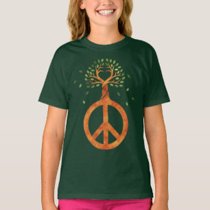 Camiseta Paz Para Árvores - Coração De Potência Flor 1