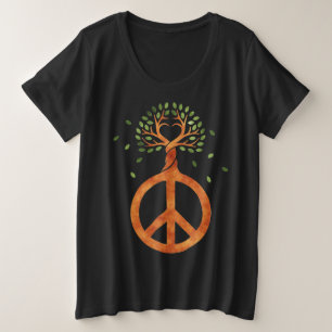 Camiseta Paz Para Árvores - Coração De Potência Flor 1
