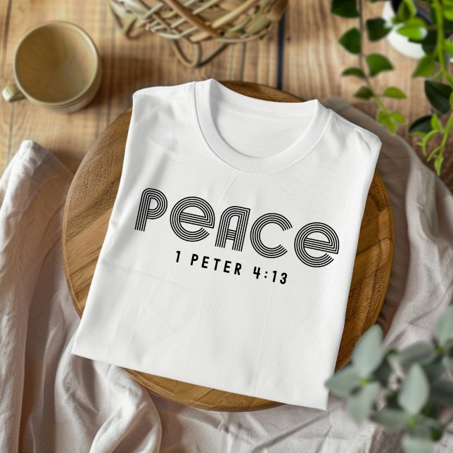 Camiseta Paz para Camiseiros Cristãos Homens e Mulheres (Criador carregado)