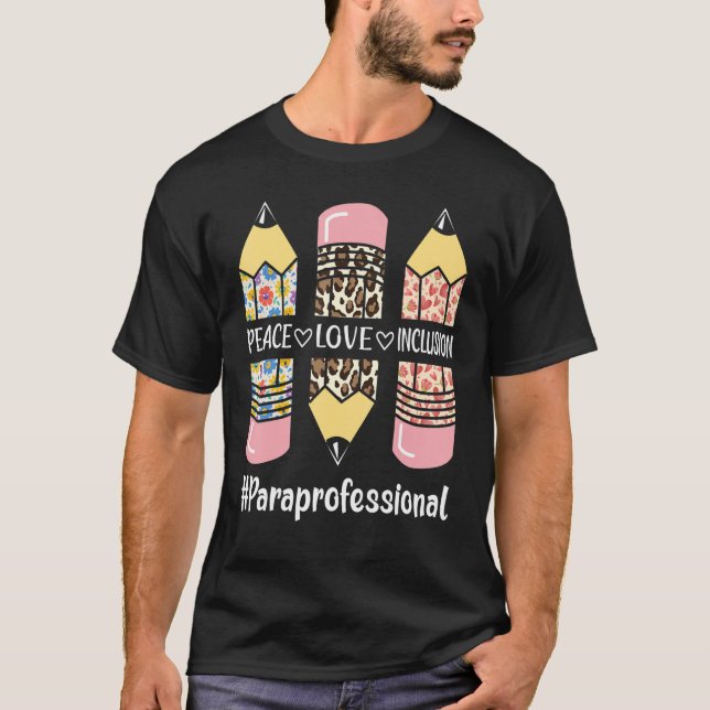 Camiseta Paz Paraprofissional Inclusão de Leopard Para (Frente)