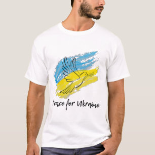 Camiseta Paz pela Ucrânia Solidariedade Paz Coração Ucrania
