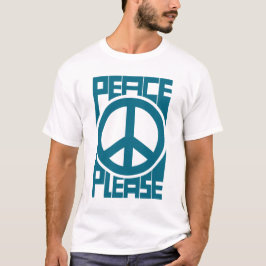Camiseta Paz Por Favor Letras Azuis