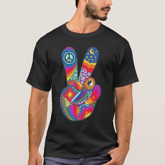Camiseta Paz Psicodélica Fora (Frente)