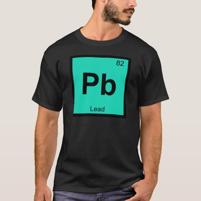 Camiseta Pb - Elemento de Símbolo de Mesa Periódico da Quím (Frente)
