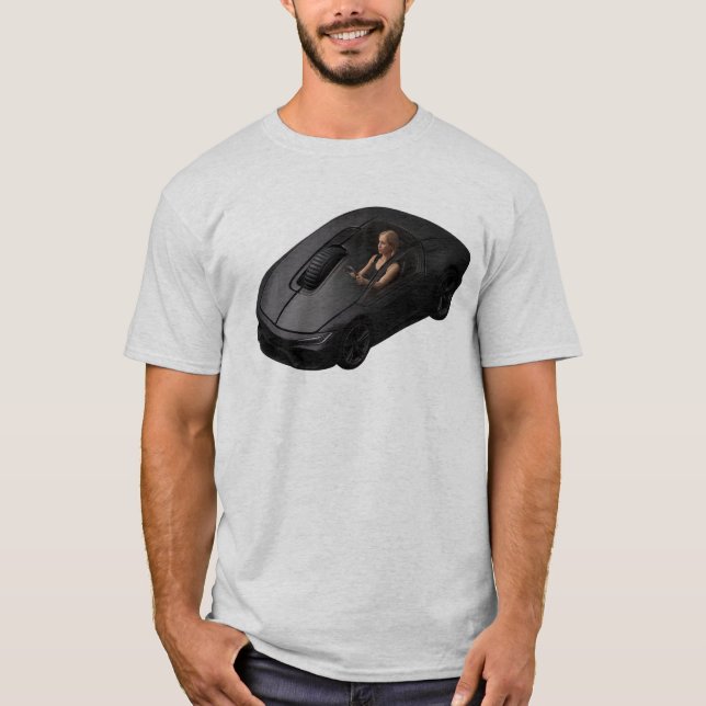 Camiseta PC Mouse-Car: Clique na velocidade de um supercarr (Frente)