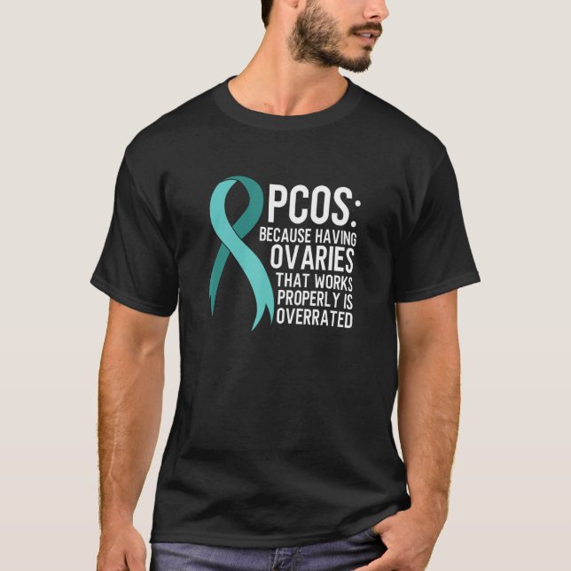 Camiseta PCOS Awareness Polycystic Ovary Syndrome Humor (Frente)