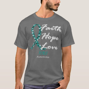 Camiseta PCOS Consciência Fé Esperança Amor Nesta Família N