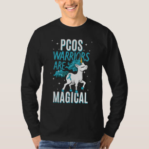 Camiseta Pcos Warrior Ovário Policial Teal Magical Unicórni