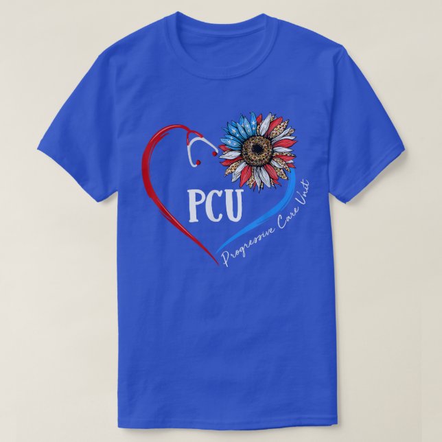 Camiseta PCU Unidade de Cuidados Progressivos Estetoscópio  (Frente do Design)