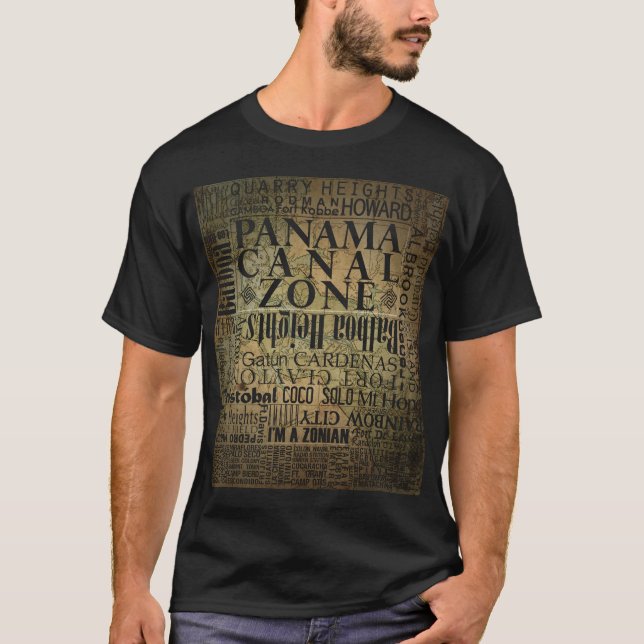 Camiseta PCZ - Locais da Zona do Canal do Panamá com Mapa d (Frente)