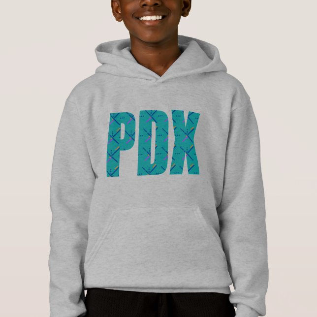 Camiseta PDX Portland Airport Carpet Text Sweshirt (Frente)
