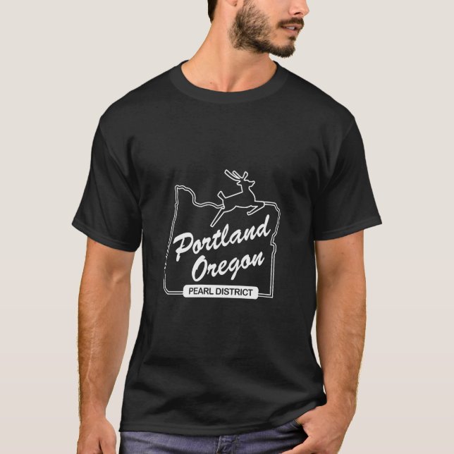 Camiseta Pdx Portland Oregon Sinal Pearl Distrito Portland  (Frente)