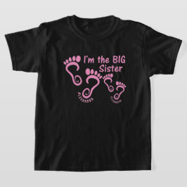 Camiseta Pé de Irmã Mais Velha Irmã Mais Nova