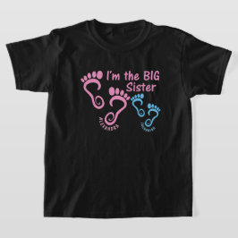 Camiseta Pé de Irmã Mais Velha Irmão Mais Novo