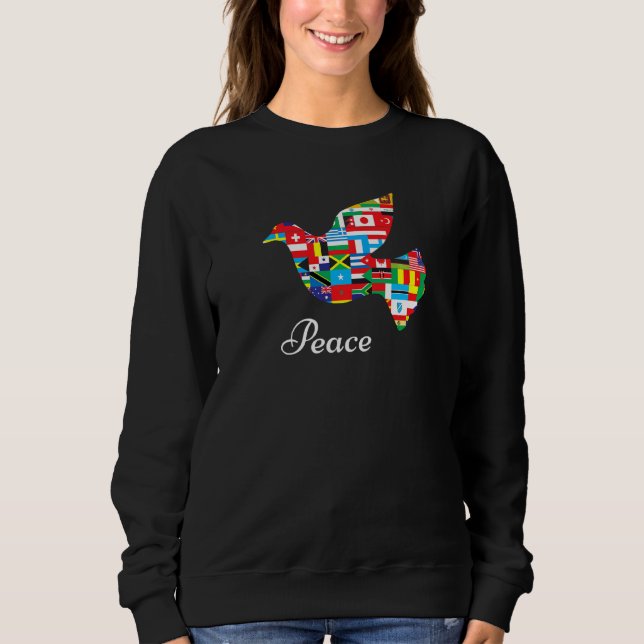 Camiseta Pé De Paz De Bandeiras Do Mundo (Frente)