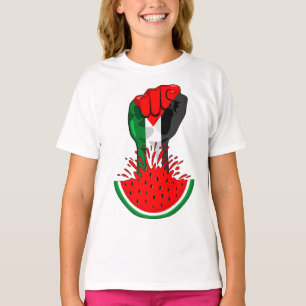 Camiseta Pé de resistência da Palestina em Watermelon