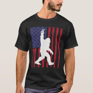 Camiseta Pé Grande 4 de julho Patriótico Americano Flag