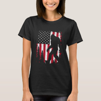Camiseta Pé Grande 4 de julho Patriótico Americano Flag