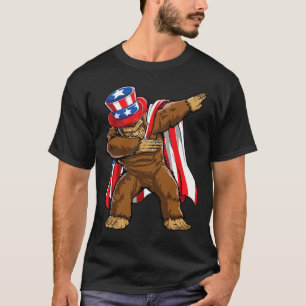 Camiseta Pé Grande 4 De Julho Sasquatch American Flag