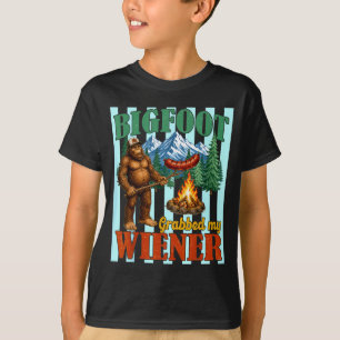 Camiseta Pé grande agarrou cachorro-quente piada engraçada
