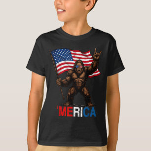 Camiseta Pé-grande américa rocha bandeira americana patriót