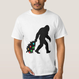 Camiseta Pé Grande Arrastando Árvore de Natal