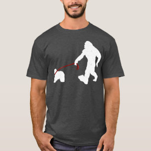 Camiseta Pé Grande Caminhando Com O Komondor Cão Engraçado 
