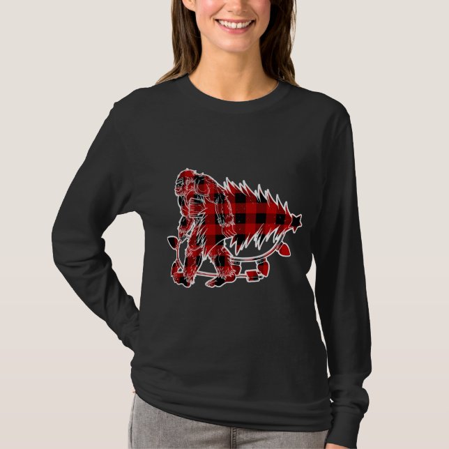 Camiseta Pé Grande Carregando Árvore de Natal Crença (Frente)