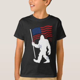 Camiseta Pé Grande Com Bandeira Americana Engraçado 4 De Ju