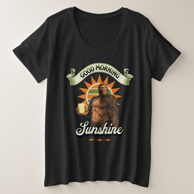 Camiseta Pé Grande Divertido Café Humor Matinal (Frente do Design)