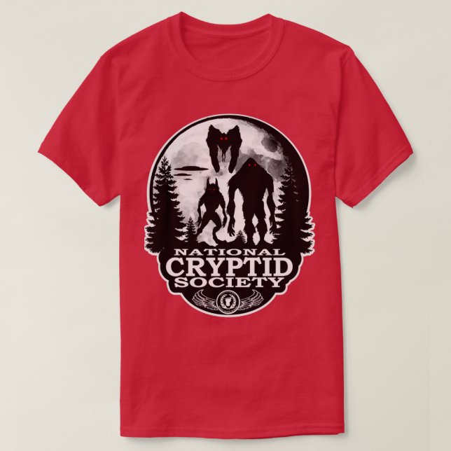 Camiseta Pé Grande, Dogman, Mothman, OVNI's National Crypti (Frente do Design)