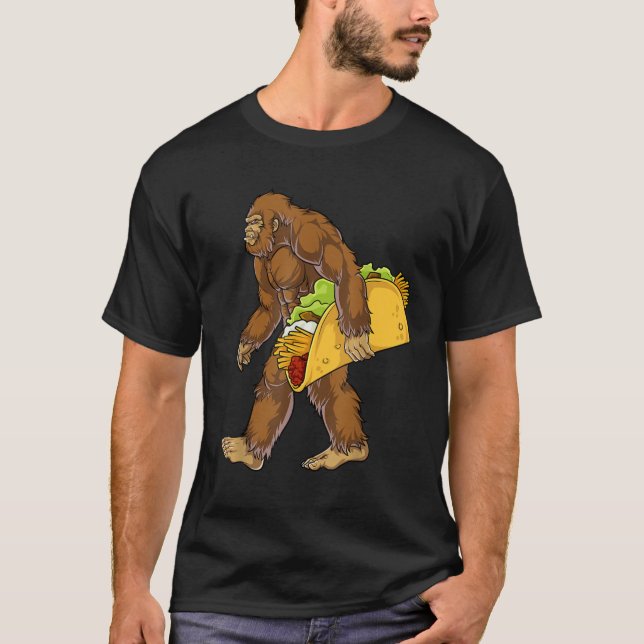 Camiseta Pé Grande Engraçado Com Tacos (Frente)