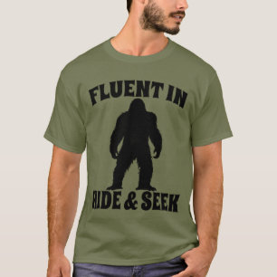 Camiseta Pé Grande Engraçado - Fluente no Esconder e Procur