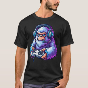 Camiseta Pé Grande Engraçado Fofo Usando Fones de Ouvido Jo