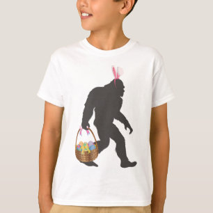Camiseta Pé Grande Engraçado Páscoa Cinza - Clic Fit, Gola 