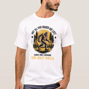 Camiseta Pé Grande Engraçado Procurando Bolas de Golfe
