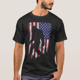 Camiseta Pé Grande Eu Acredito Sasquatch American Flag