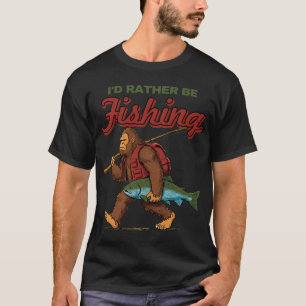 Camiseta Pé Grande Eu Preferiria Estar Pescando. #2