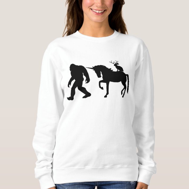 Camiseta Pé Grande, Jackalope e Unicórnio (Frente)