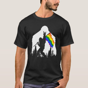 Camiseta Pé-Grande LGBT Flag Sasquatch Orgulho gay Rainbow