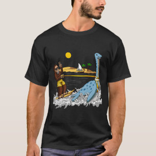 Camiseta Pé-grande Monstro do Lago Ness Esqui Aquático