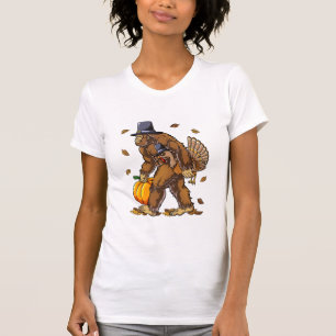 Camiseta Pé Grande Peregrino Turquia Pumpkin Dia de Ação de