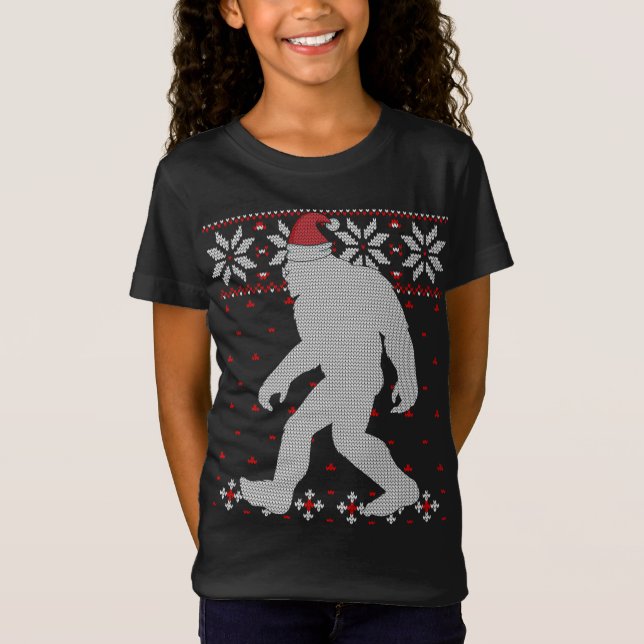 Camiseta Pé Grande Sasquatch Feio Sueco De Natal (Frente)