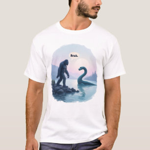 Camiseta Pé Grande Sasquatch Monstro do Lago Ness 'Bruh' en