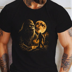 Camiseta Pé Grande Uivando Para a Lua Vintage Anos 90 Retro