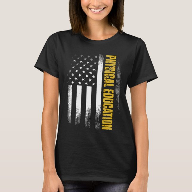 Camiseta PE Physical Education Teacher Flag USA (Frente)
