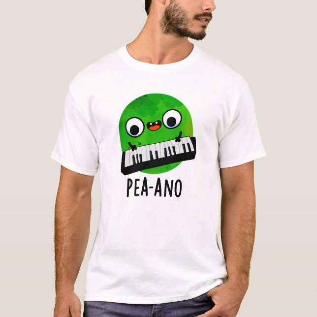 Camiseta Pea-ano Funny Music Veggie Pea Pun (Frente)