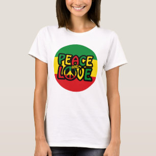 Camiseta PEACE and LOVE, estilo reggag
