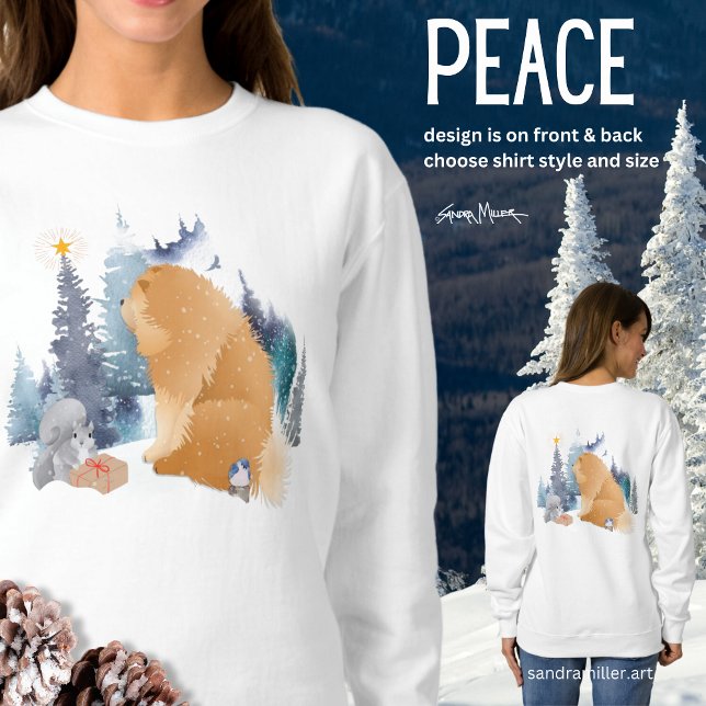 Camiseta PEACE Chow HOLIDAY na frente e no verso (Criador carregado)