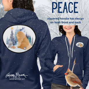Camiseta PEACE Chow Hoodie para trás e para frente